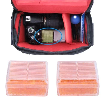

T 2Pcs Silica Gel Desiccants Absorb Reusable Mouldproof Dry Box For Camera Orange