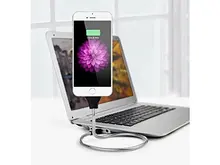 Lazy Bracket Charging Cable Anti-Fracture Car Dock Flexible Stand Up Phone Data Cable +Coiled Holder for Iphone Android