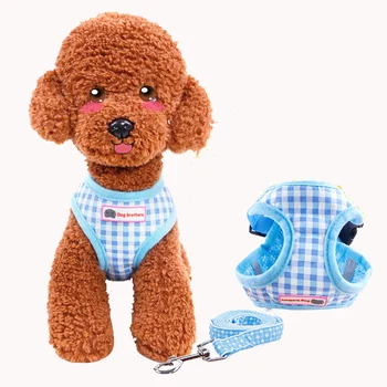 

Summer New Dog Harness Leads Sets Breathable Cute Style Vests Nylon Line Leashes For Dog Walking Pets Supplier Free Shipping