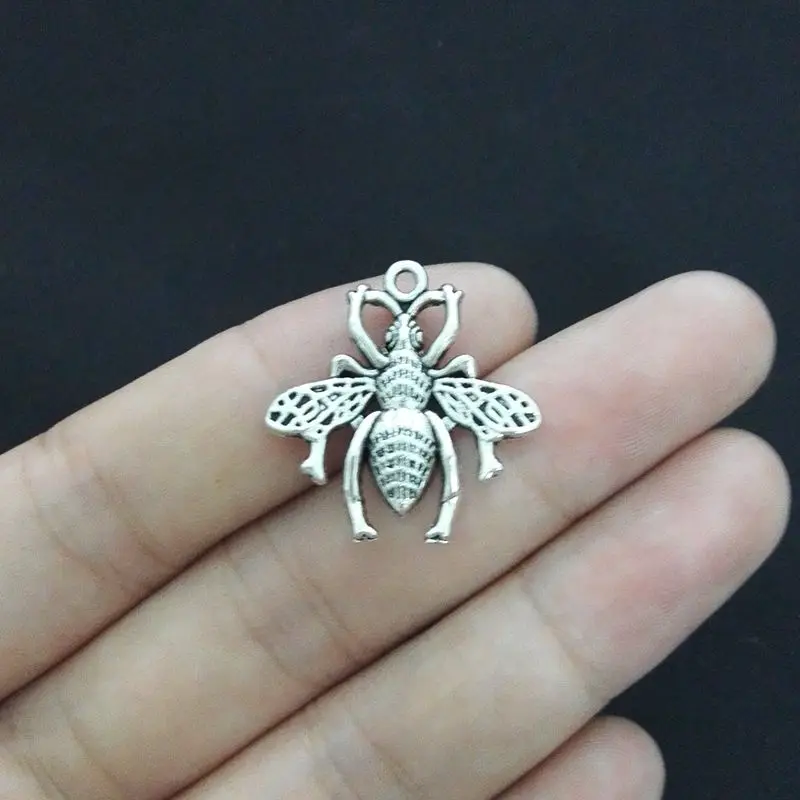 20 шт античные серебряные тона пчелы Подвески DIY Изготовление ювелирных