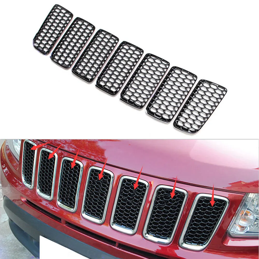 fits 201718 Jeep Compass Front Grille Inserts Mesh Grill Trim