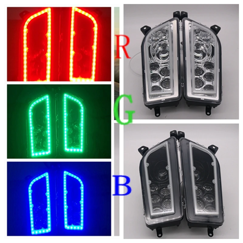 

ATV LED Headlight LED RGB Halo Kit Multicolor RGB Halo Angle Eyes kit Headlamp for Polaris Razor Push 1000