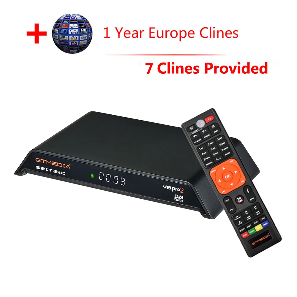 GTmedia V8 PRO DVB-T2 DVB-S2 DVB-C спутниковый приемник с поддержкой IPTV Cccam ключ powervu, biss H.265 Wi-Fi, ТВ-тюнер vs Freesat V8 V7 - Цвет: add 1 year Cccam