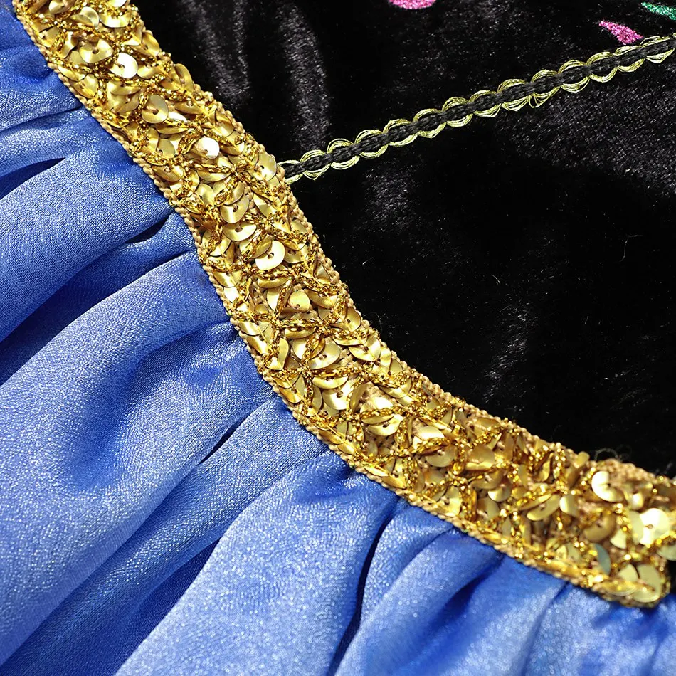 MUABABY/костюм принцессы Анны с длинным плащом для девочек; детское роскошное платье Снежной Королевы Эльзы и Анны; детское нарядное платье на Хэллоуин