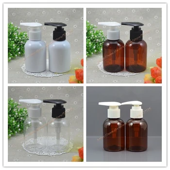 

100ml clear/brown/pearl white PET bottle with white/black pump.lotion/hand wash/Shampoo/moisturizer/facial water PET container