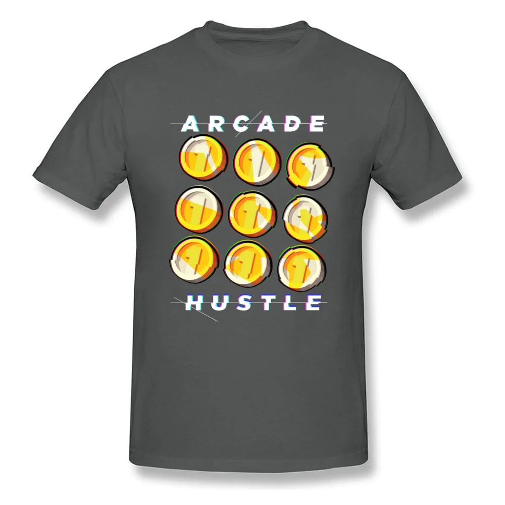 Slim Fit ARCADE HUSTLE Design T Shirt Crewneck Cotton Men's Tops & Tees Short Sleeve Summer Design Tee-Shirts Top Quality ARCADE HUSTLE carbon
