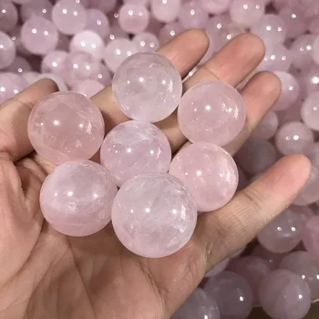 

1KG 1'' High Quality Mini Natural Rose Quartz Crystal Ball Healing Sphere For Feng Shui Healing Gift Home Decoration SQ