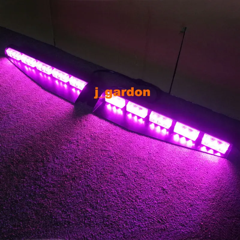 

2 x 15 LED 1 Watt Purple Emergency Beacon Light Bar Exclusive Split Visor Deck Dash Hazard Strobe Warning LightBar