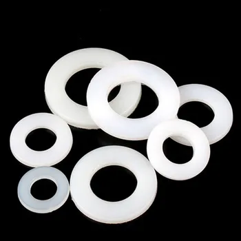 

50pcs M2 M3 M4 white Insulating washer Round flat plastic gasket nylon 5mm-10mm(WD) thickness 1mm-1.2mm