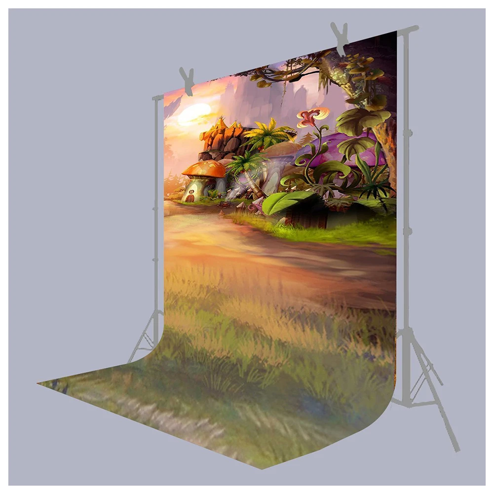 

Photo Background 5X7FT Fairy Tale Mushroom House Photography Backdrop Studio Props For Children