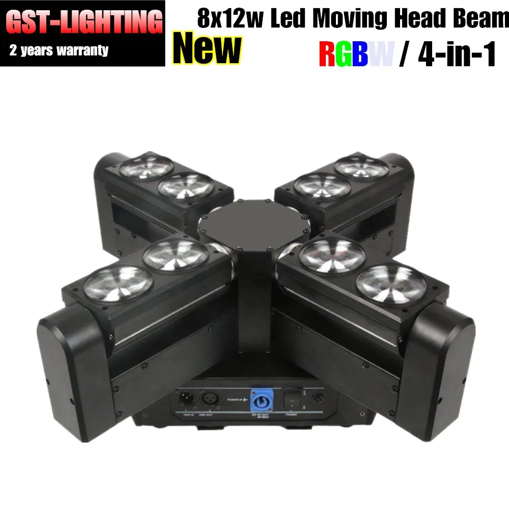 2 шт./Лот Бесплатная доставка rgbw 8x12 Вт quad 4 в 1 lyre светодиодный паук луч