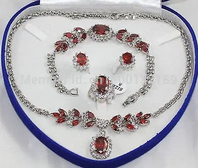

j0043 Bridal Fashion Jewellery Women's Set Necklace Earring Ring Bracelet
