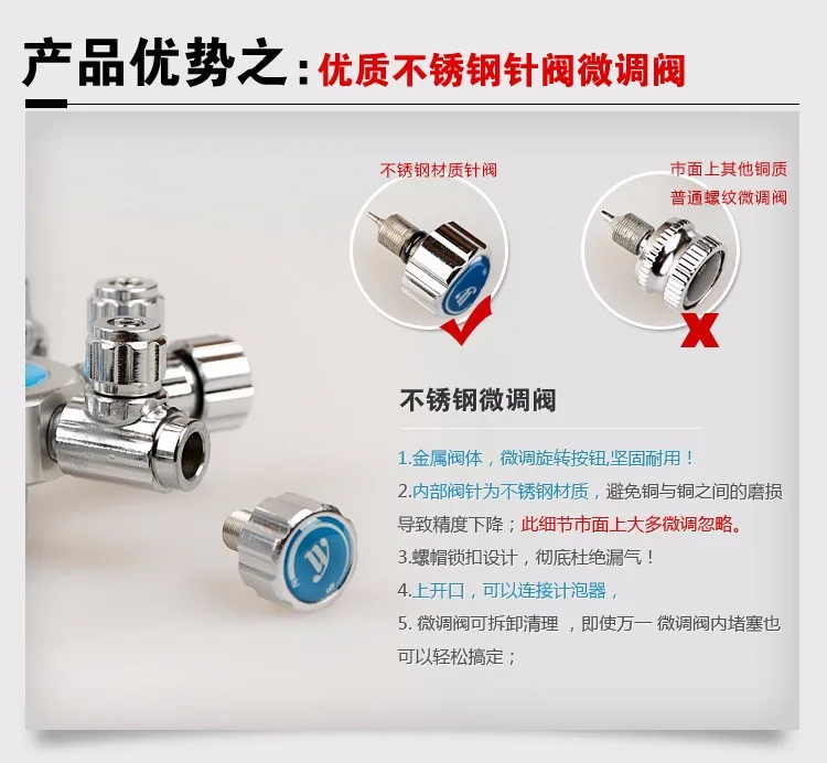 WYIN W02-03 несколько CO2 регулятор разъем 1 до 3 многоканальные, аквариум, 3 магазином розничной торговли при 3-х полосная сплиттер с 3 счетчики пузырьков