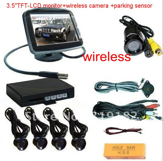 

3.5" monitor rearview camera parking sensor rearview wireless camera monitor parking sensor /monitor +wireless camera+ sensor