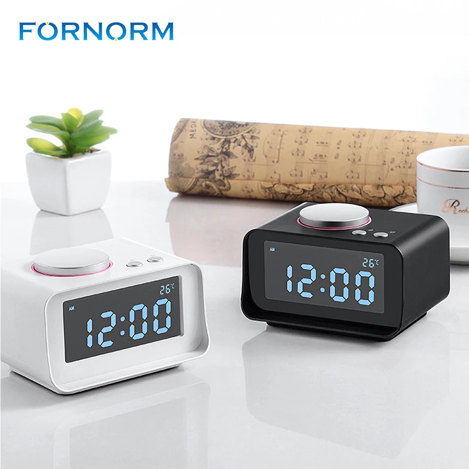 

Digital Radio Receiver Multi-function USB FM Radio Snooze Function Indoor Thermometer Dual USB Port Charger AUX