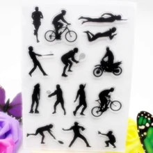 Scs64 스포츠 scrapbooking에 대 한 실리콘 클리어 스탬프 diy 앨범 카드 장식 엠보싱 폴더 공예 고무 스탬프 도구 금형 새로운(China)