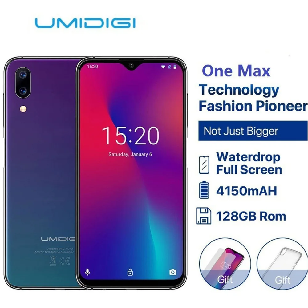 

Umidigi One Max Global Version 4gb 128gb 6.3" Waterdrop Full-screen 4150mah Dual Camera Smartphone Nfc Wireless Charging Face Id