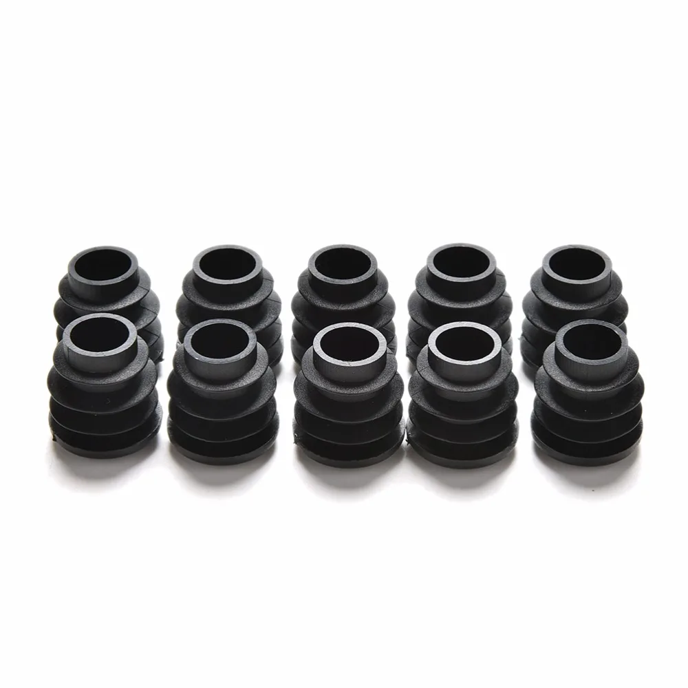 10 шт 8 размеров 16-35 мм черные пластиковые ножки для мебели заглушки вставные Заглушки для круглых труб