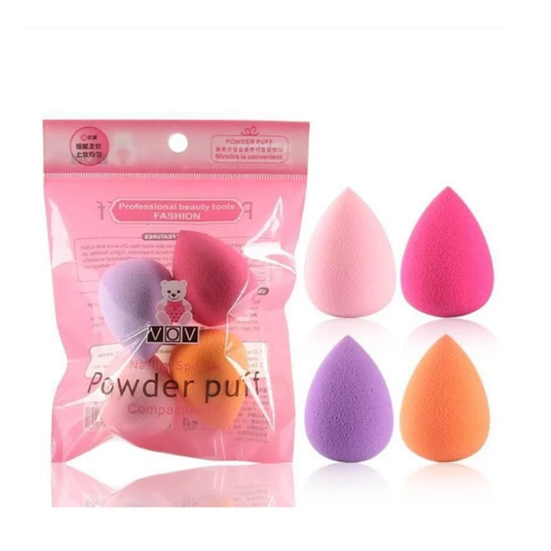 

4pcs/Packs Soft Water Drop Shape/Gourd Makeup Cosmetic Puff Powder Smooth Beauty Foundation Sponge Clean Makeup Tool Accessory