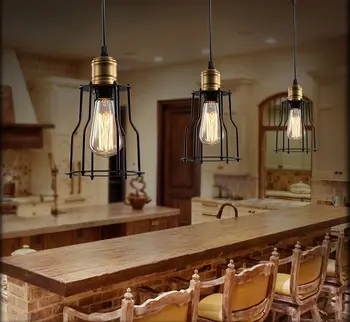 

Scandinavian designer lamps RH style LOFT industrial warehouse dining room den bedside bar titanium metal Pendant Light