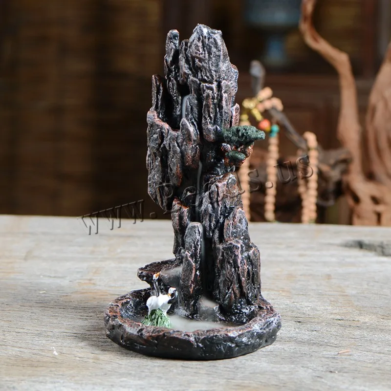 Mountain Shape Smoke Waterfall Backflow Incense Burner Censer Holder Resin Decor Aromatherapy Furnace Aromatic Hoom Decor Gift