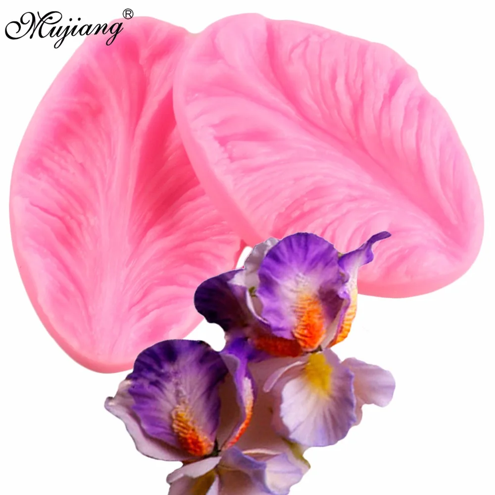 2Pcs/Set Orchid Petal Flower Silicone Veiner Mold Fondant Cake Decorating Tools Cupcake Candy Clay Chocolate Gumpaste Mould | Дом и сад