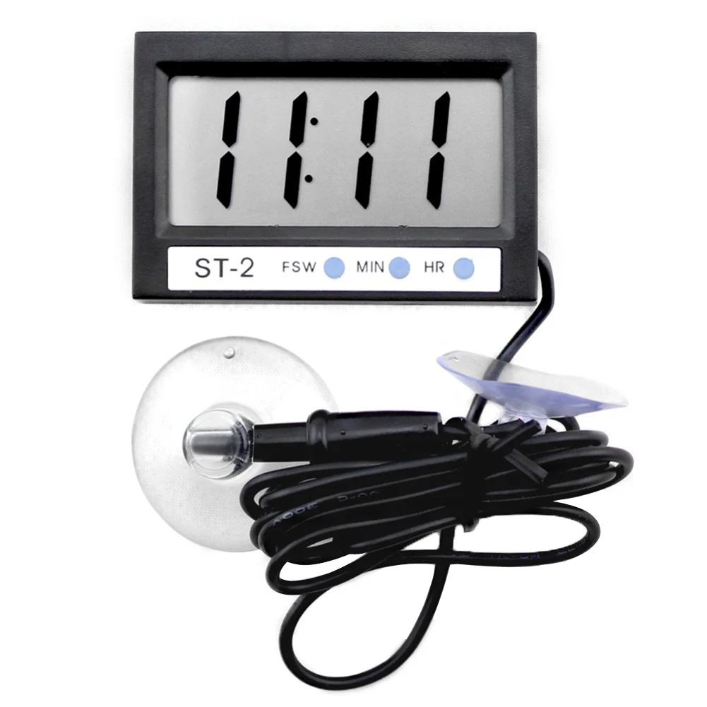 

Car In / Out LCD Dual-Way Digital Thermometer Measuring Temperature Meter & Clock With Adhesive Sticker