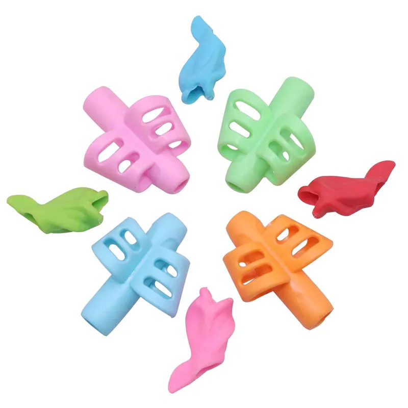 

Two-Finger Grip Silicone Baby Learning Writing Tool Writing Pen Writing Correction Device Children Stationery Gift 4pcs