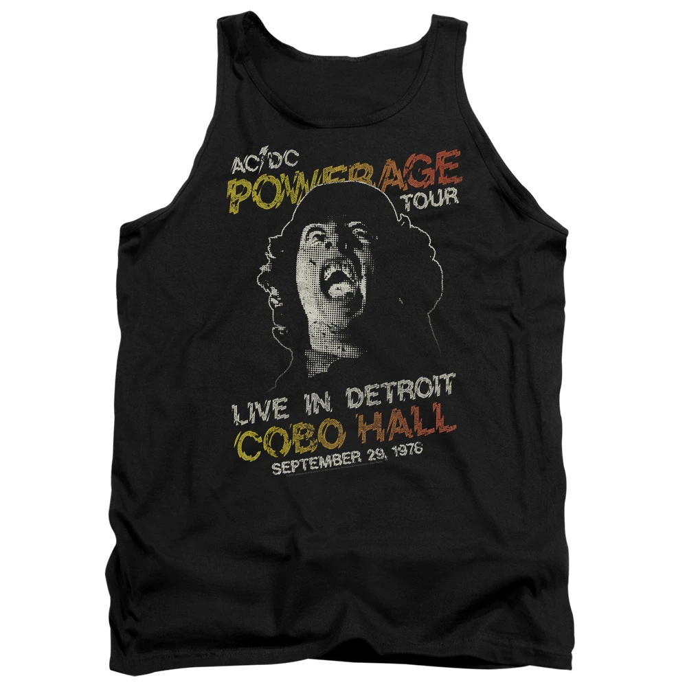 Trevco ACDC148-TK-3 ACDC & Powerage Tour-Adult Tank Top T-Shirt Black - Large