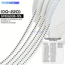1700 шт./лот 1206 SMD резистор 0R-10 м Ом 5% 1/4 Вт 0,25 чип сопротивление фиксированной комплект резисторов в ассортименте Большие размеры 34 значения х 50 шт = 1700 шт