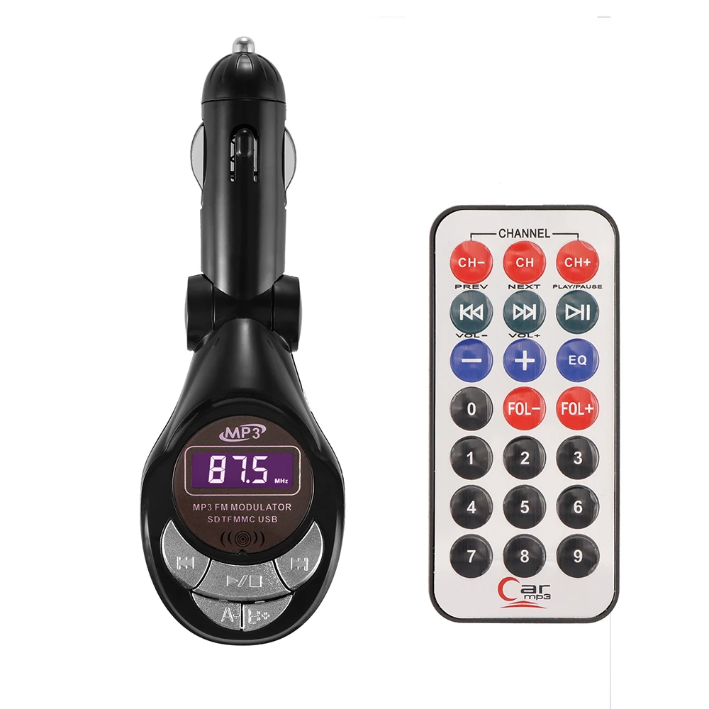 Беспроводной fm-передатчик модулятор USB Автомобильный MP3-плеер SD MMC удаленный авто AUX аудио адаптер для телефона mp3