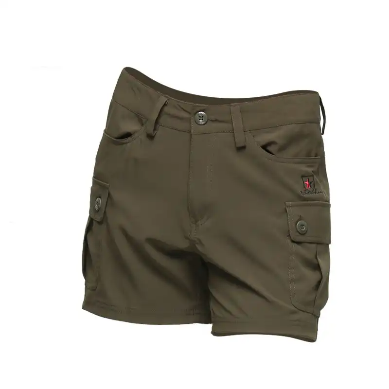 green hiking shorts