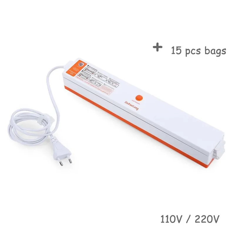 

QH-01 Portable 110V 220V Electric Vacuum Food Sealer 28CM Sealing Length with 15pcs Vacuum Bags Vacuum Heating Sealer