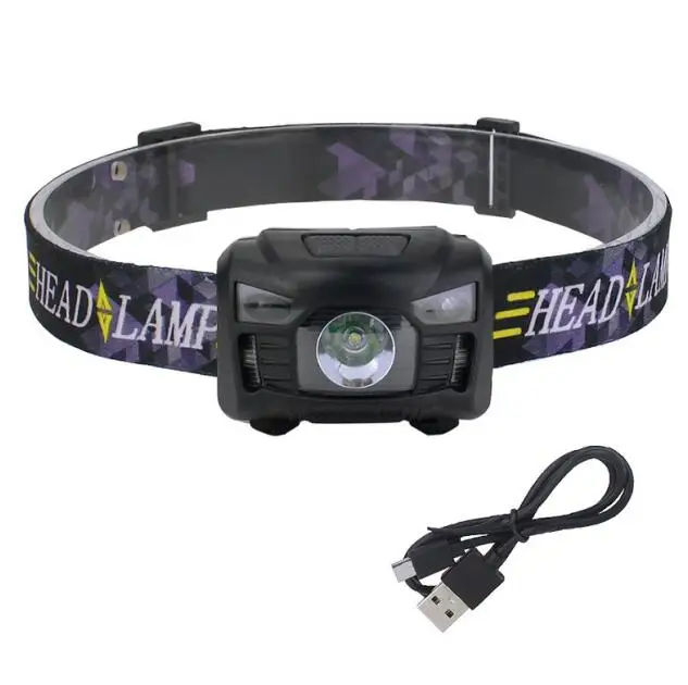 

3000LM Mini IR Sensor Headlight Induction USB Rechargeable Lanterna LED Headlamp Flashlight Head Torch linterna frontal A1