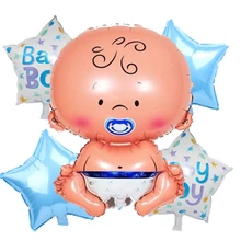 5 шт./компл. Baby Shower для мальчиков и девочек вечерние украшения Фольга шары набор Пол раскрыть вечерние принадлежности для новорожденных на день рождения для детей