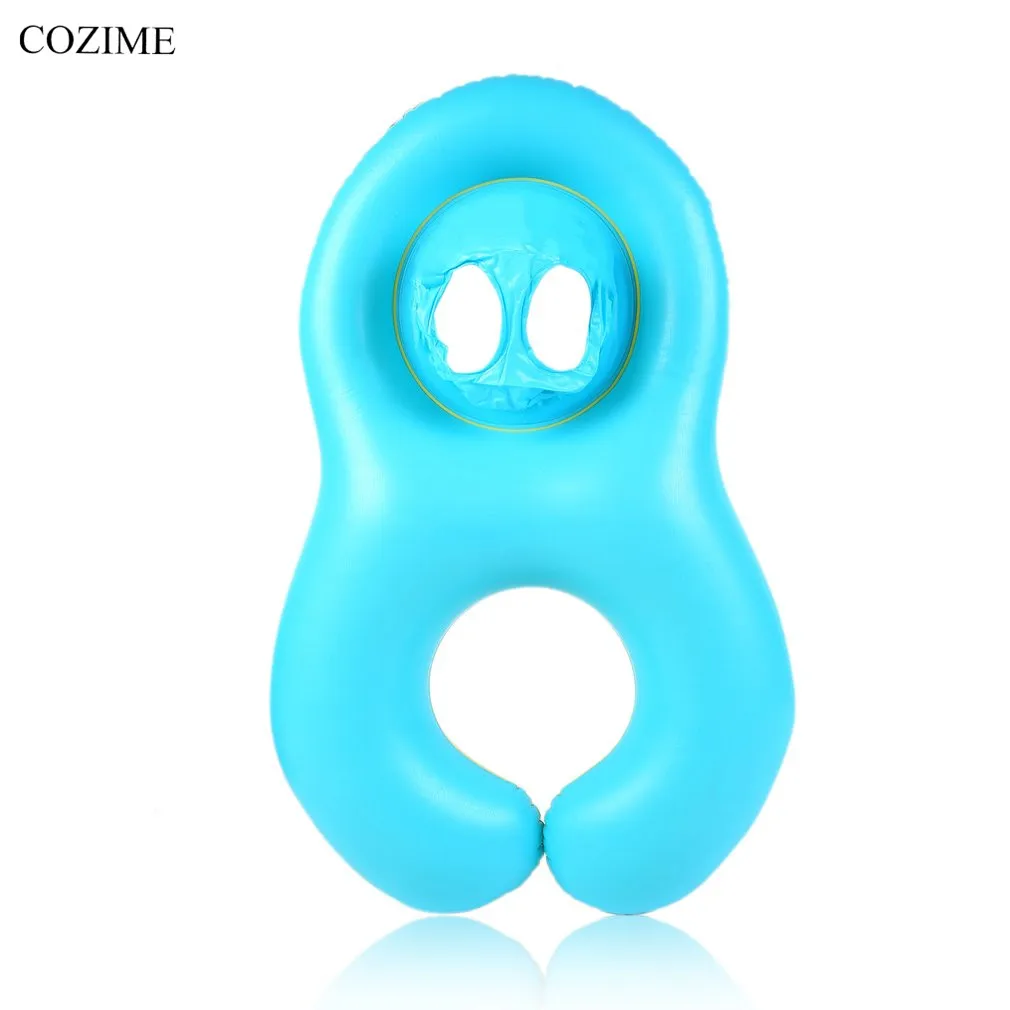 COZIME Baby Swimming Float Neck Inflatable Mother Baby Swim Float Ring Double Person Swimming Ring Safety Swim Pool Accessories