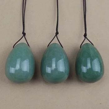 

HIMABM 3 Pcs natural aventurine drilled egg or kegel exercise pelvic floor muscles vaginal exercise yoni egg ben wa ball
