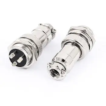 

2 Sets Screw Butt Joint Aviation Connector Male Female GX16-3 16mm 3 Terminals