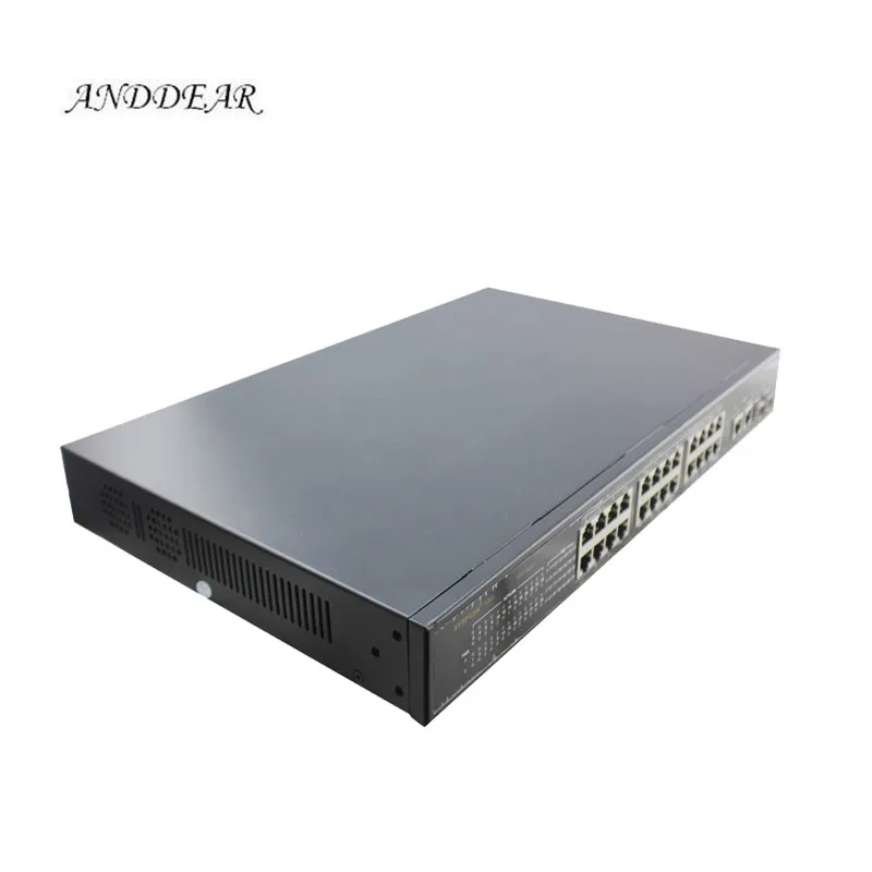 Контакт питания PO IEEE802.3af/at активный poe коммутатор 24 порта 1U 19 дюймов сетевой