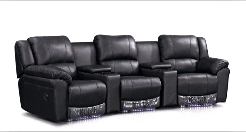 Стулья для кинотеатров, стулья для кинотеатров, современный кожаный диван, черный диван для отдыха
