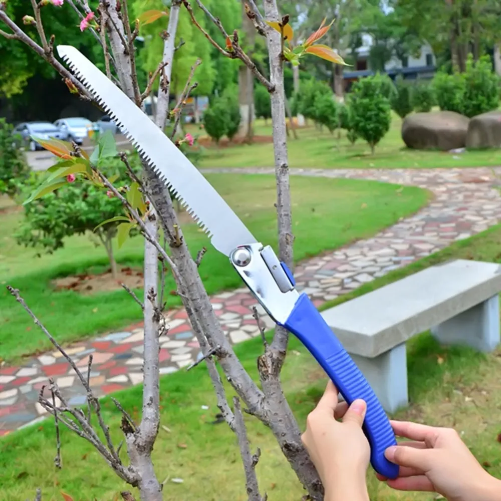 Portable Home Manual Pruning Hacksaws Garden Folding Trimming Saw Pruning Garden Household Anti-skip Hand Steel Sawing Tool 27cm
