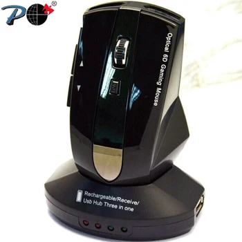 

P M-011G 2.4G Wireless Rechargeable Optical Mouse with 3 Ports USB HUB 2.0 Charging Dock Desktop Charger for PC Desktop Notebook