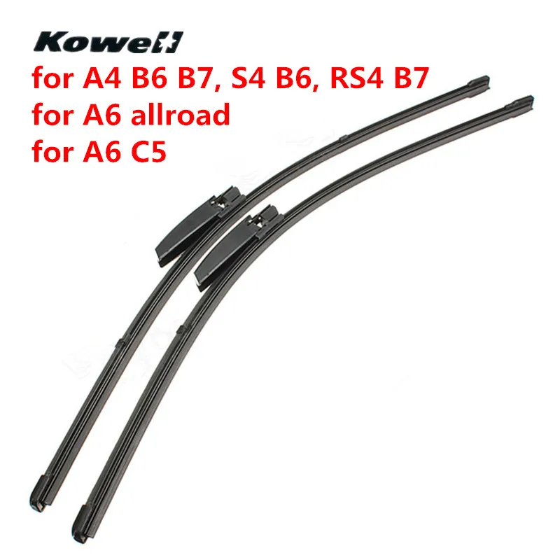 

KOWELL Windshield Wiper Blades Refill Brushes for Car Janitors Windscreen Washer for Audi A4 B6 B7 A6 C5 A6allroad RS4 B7 S4 B6