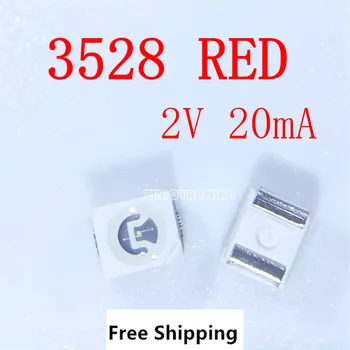 

1000pcs X 3528 RED 1210 RED 2V 20MA Led Lamp SMD diode smd led smd beads 620-625nm super-bright-leds Free Shipping SMT Reel