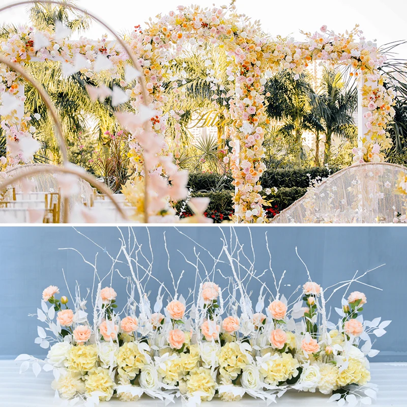 Customize Diy Wedding Feather Flowers Row T Stage Backdrop Arch