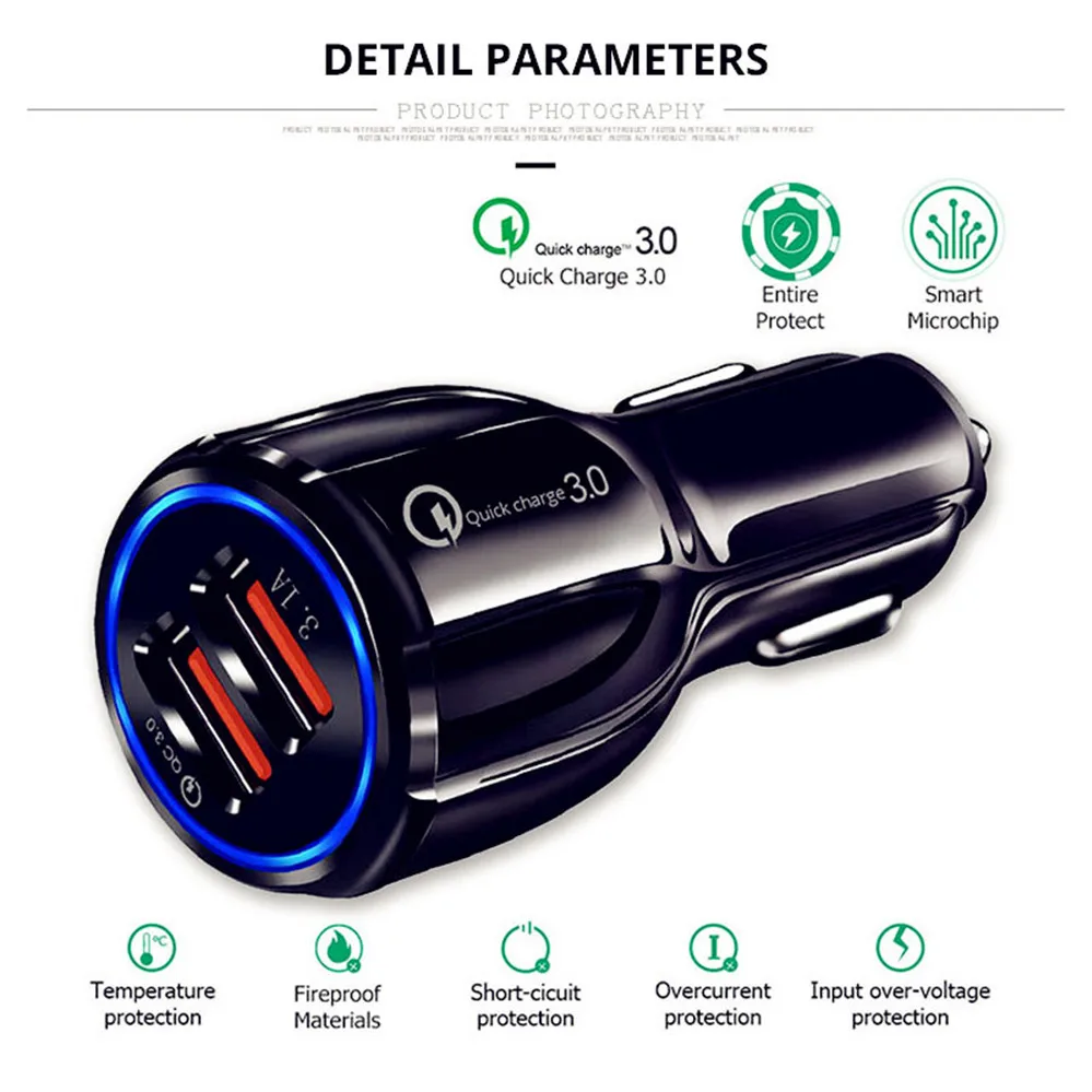 Автомобильное зарядное устройство Quick 3 0 с двумя USB-портами для Honda City OSM FC Small PUYO