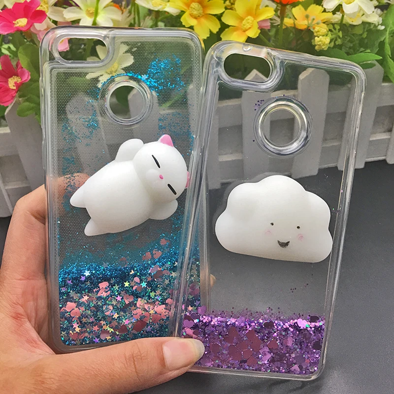 3d Squishy Cat Case For Huawei P8 P9 Lite 2017 Phone Case Liquid Glitter Paillette Sand Quicksand soft Honor 8 LITE Back Cover (19)