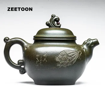 

500cc Authentic Yixing Teapot Chinese Healthy Purple Clay Lotus Dragon Long Zun Pot Master Handmade Zisha Kungfu Tea Set Tea Pot