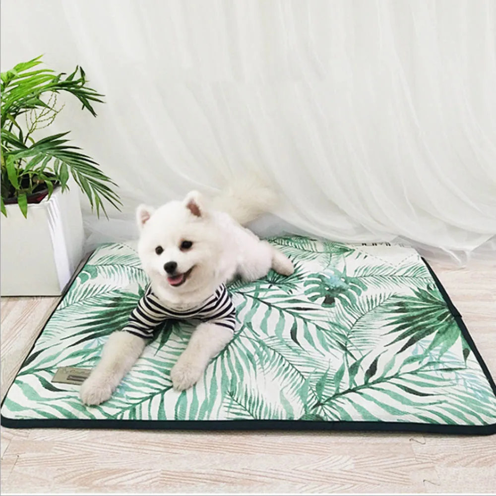 3D принт, летний ледяной Шелковый коврик для собак, охлаждающий коврик для кошек, собак, коврики, одеяло, спальная кровать, подушка, холодный коврик, 4 размера, товары для домашних животных