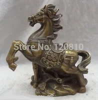 

Chinese Bronze Year Zodiac Wealth Horse Coin pine tree Statue Copper Figurine